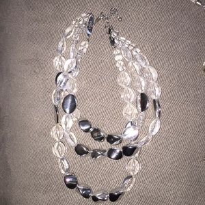 Clear and silver stone necklace